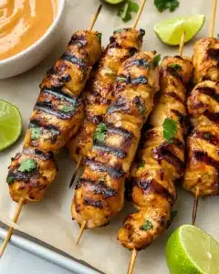 Thai Grilled Chicken Skewers with Coconut Peanut Sauce Recipe