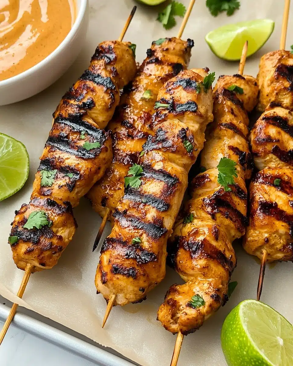 Thai Grilled Chicken Skewers with Coconut Peanut Sauce Recipe