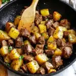 Garlic Butter Steak Bites with Herb Potatoes Recipe