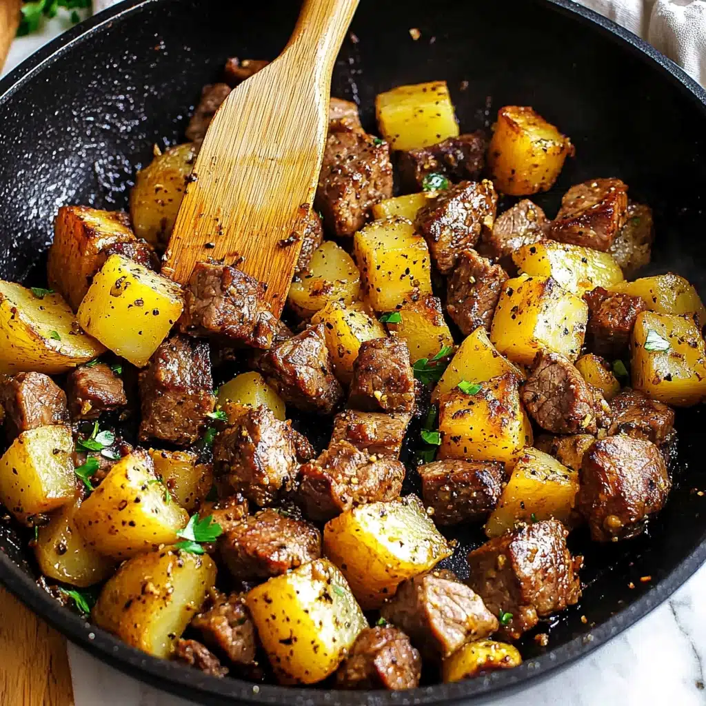 Garlic Butter Steak Bites with Herb Potatoes Recipe