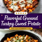 Cheesy Turkey and Sweet Potato Skillet Recipe