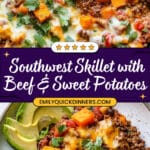 Southwest Ground Beef and Sweet Potato Skillet Recipe