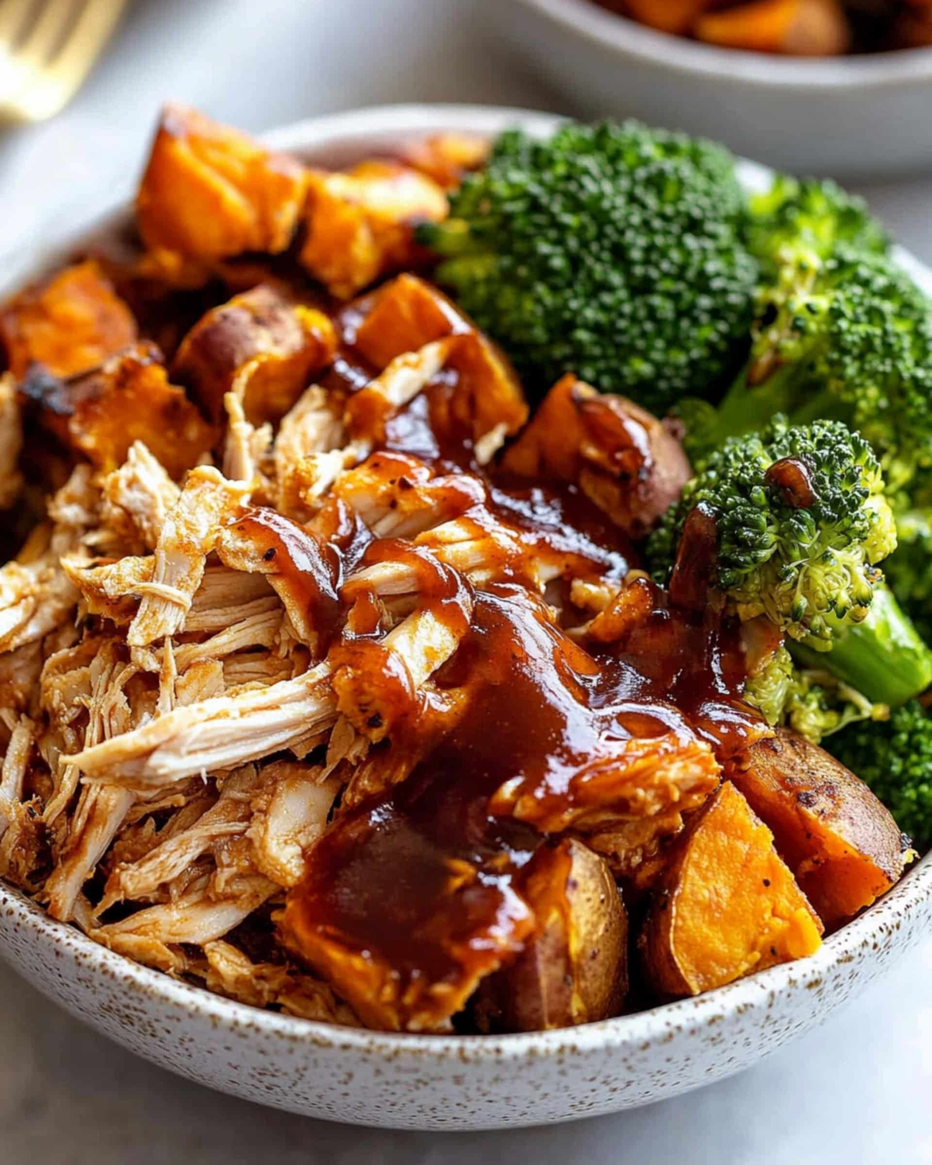 BBQ Chicken & Roasted Sweet Potato Bowls Recipe