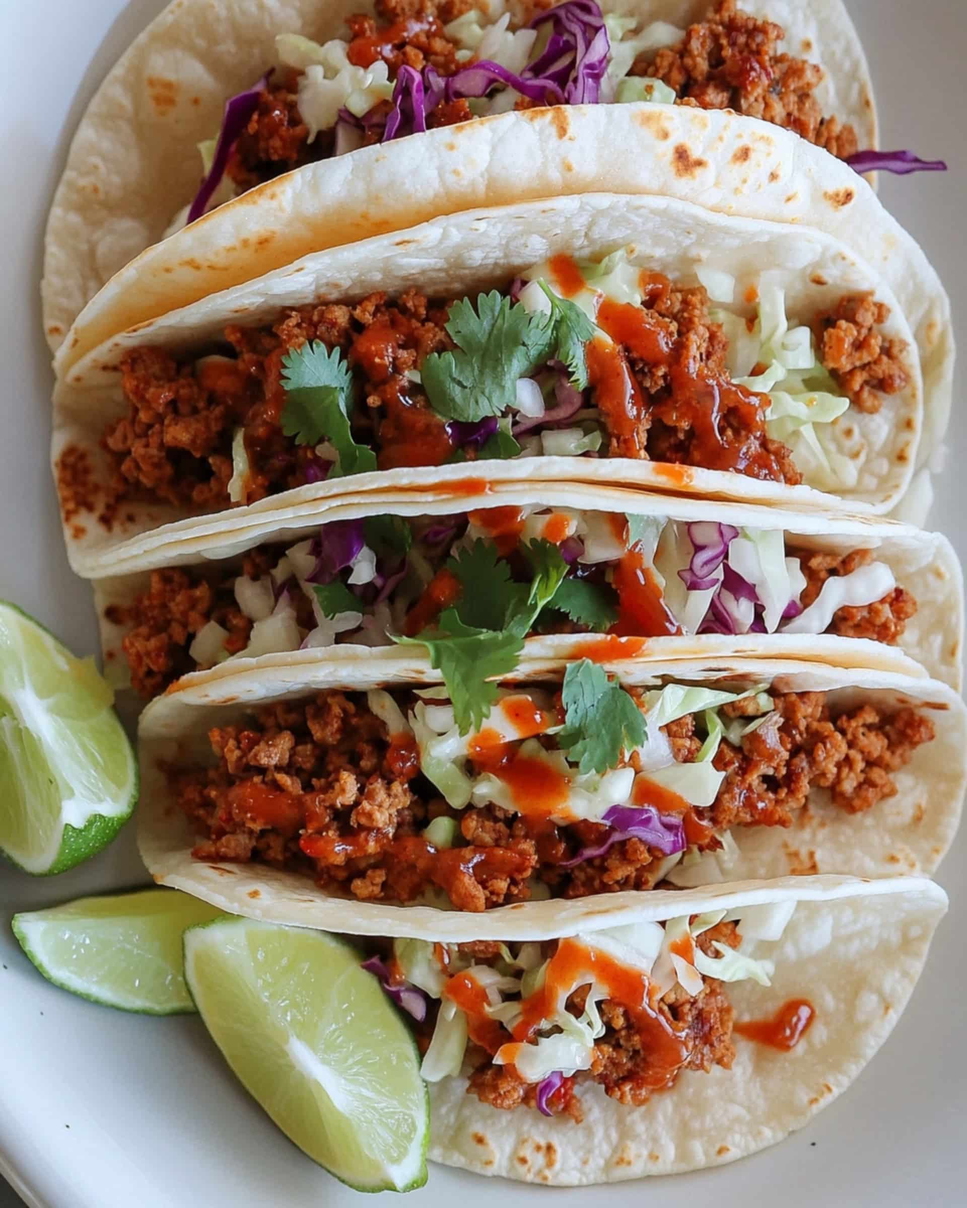 Beef Tacos with Peach Vinegar Slaw Recipe
