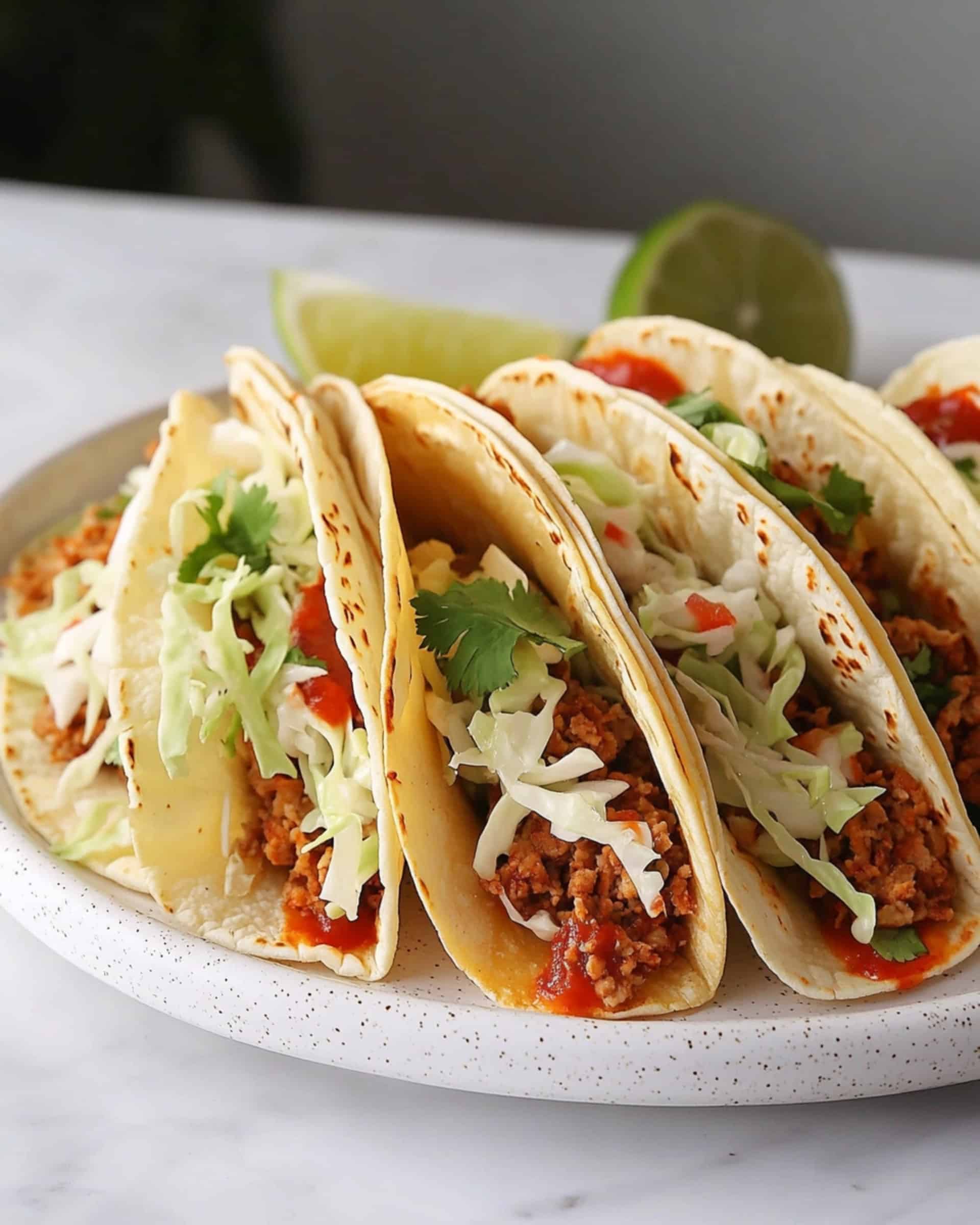Beef Tacos with Peach Vinegar Slaw Recipe