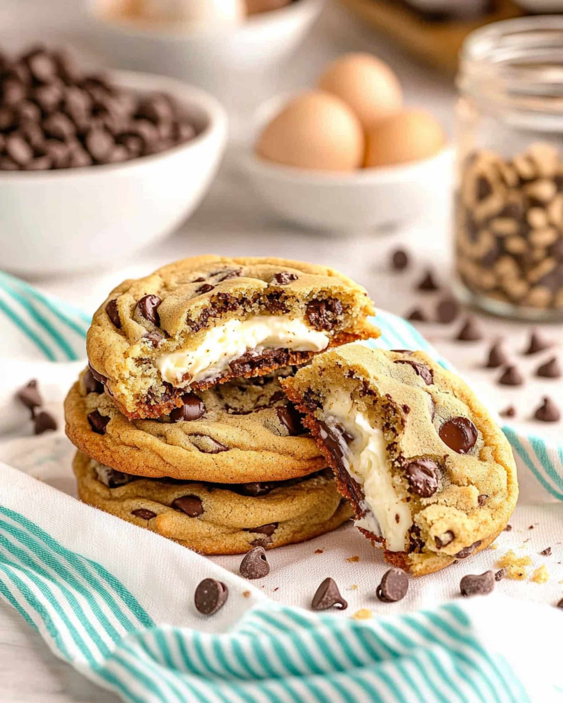 Cheesecake Stuffed Chocolate Chip Cookies Recipe