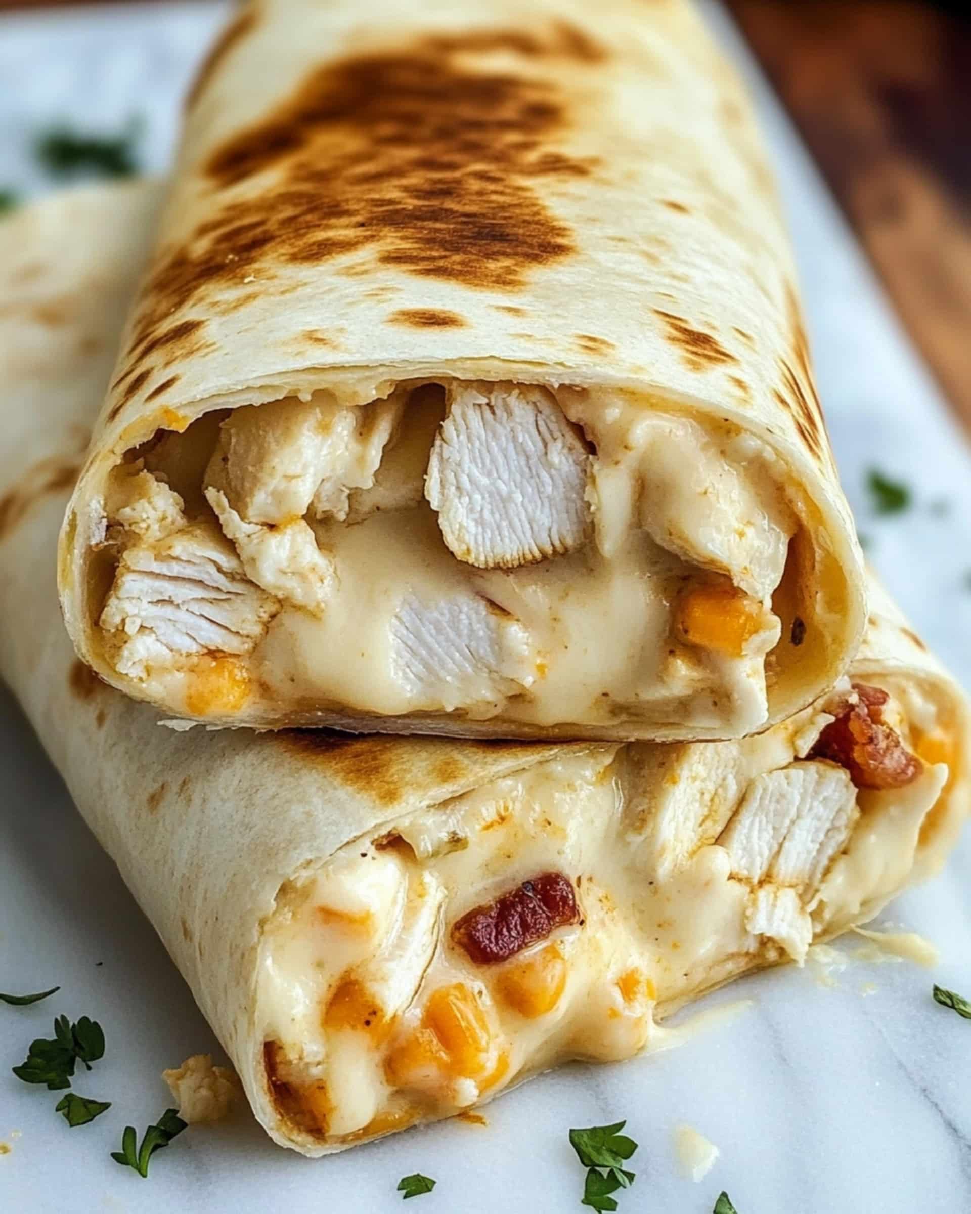 Cheesy Garlic Chicken Wraps Recipe