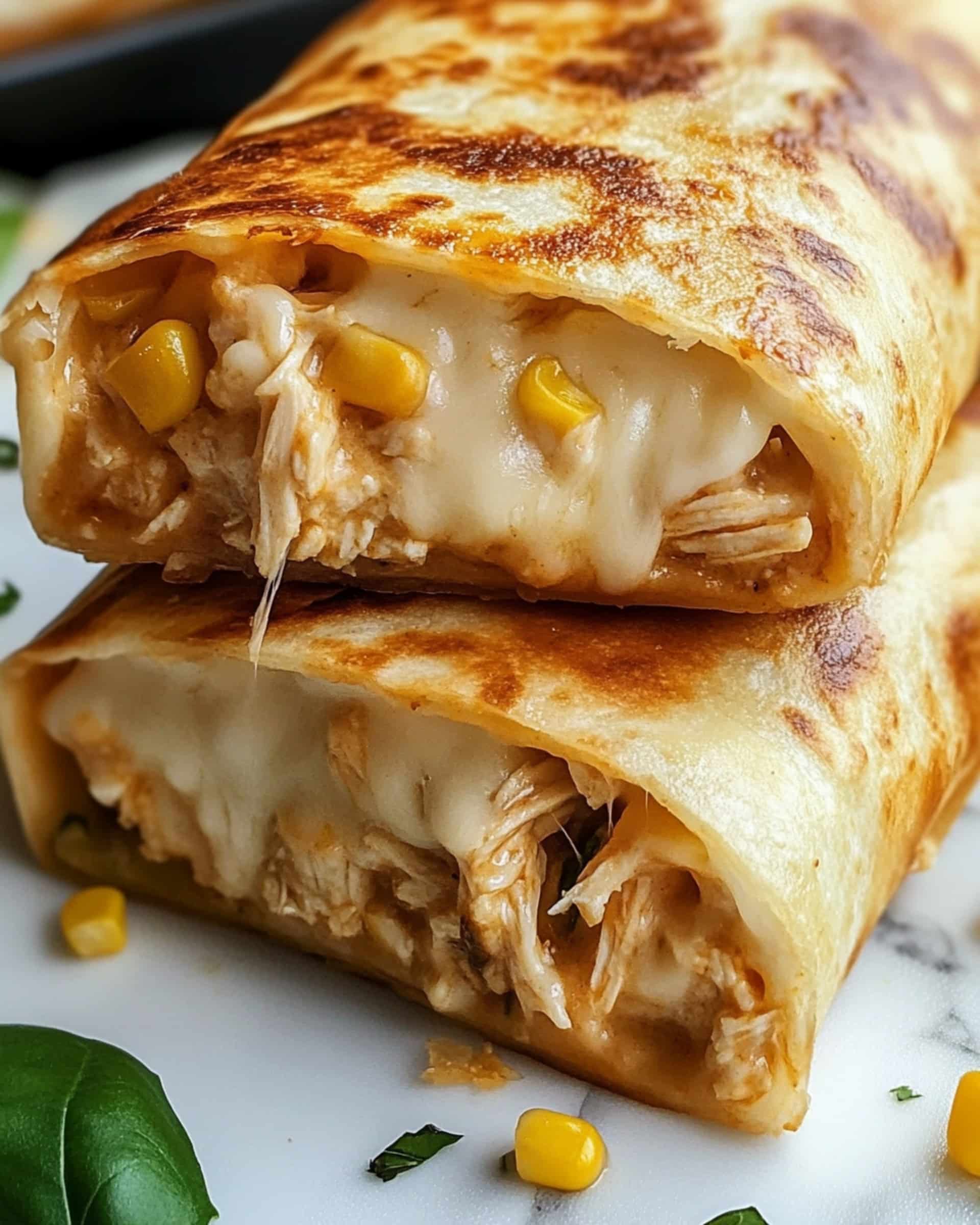 Cheesy Garlic Chicken Wraps Recipe
