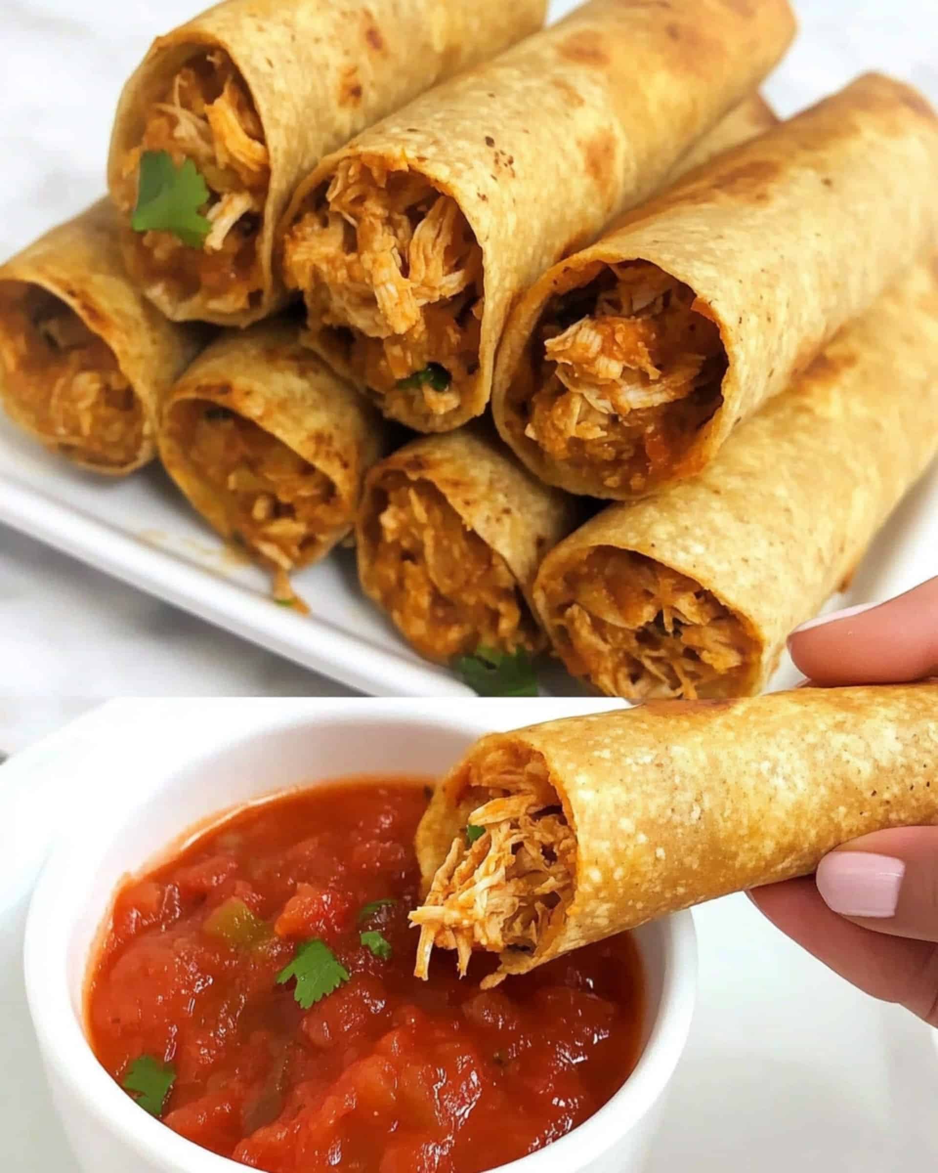 Creamy Baked Chicken Taquitos Recipe