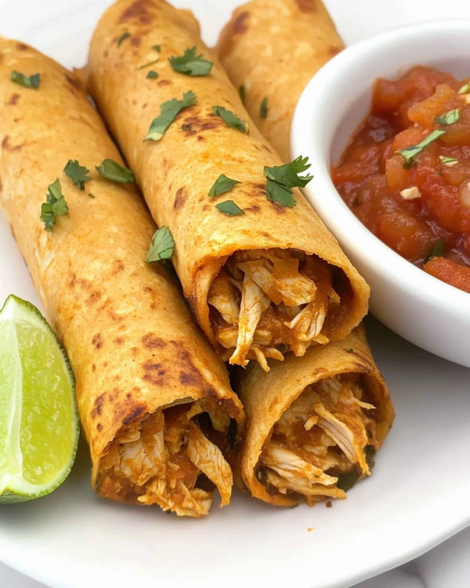 Creamy Baked Chicken Taquitos Recipe
