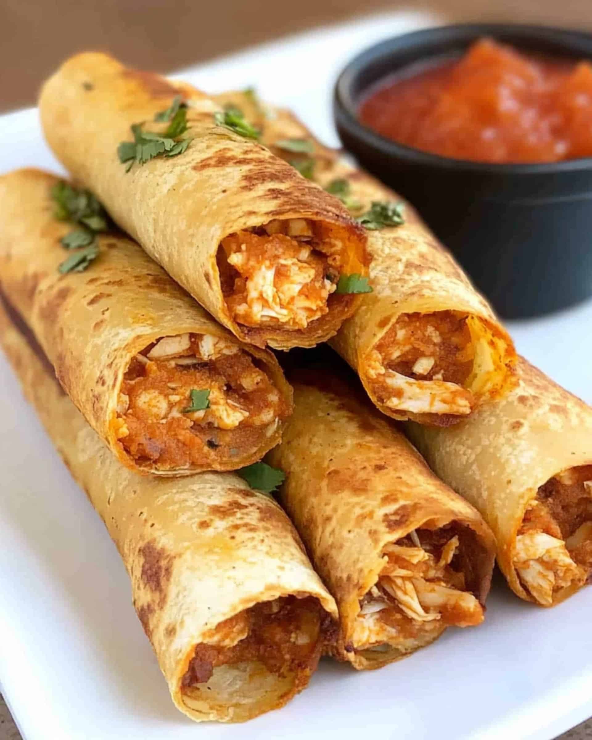 Creamy Baked Chicken Taquitos Recipe