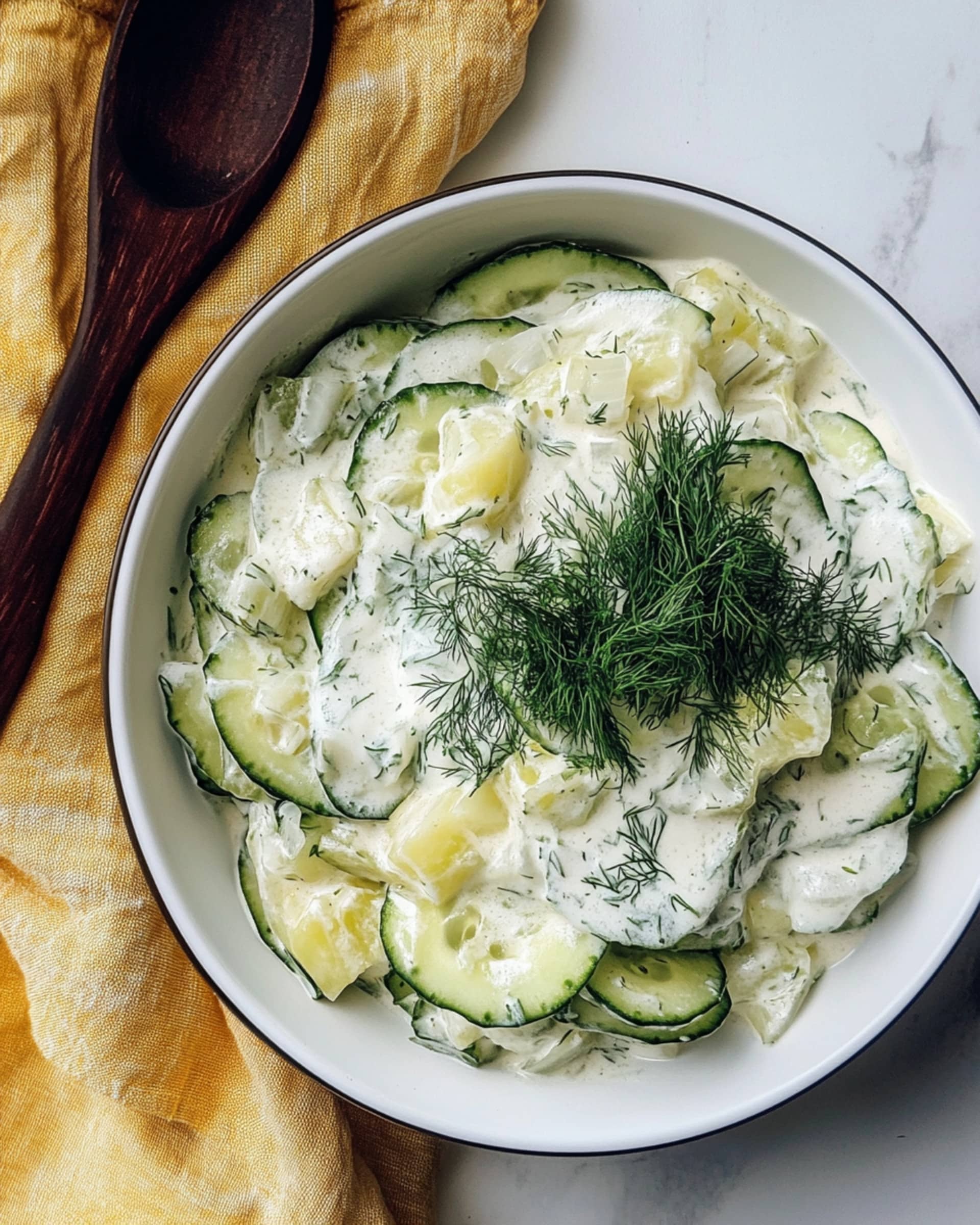 Dad’s Creamy Cucumber Salad Recipe