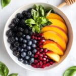 Honey Lime Basil Peach Fruit Salad Recipe