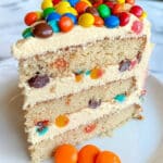 M&M’S Peanut Butter Cake with Peanut Butter Frosting Recipe