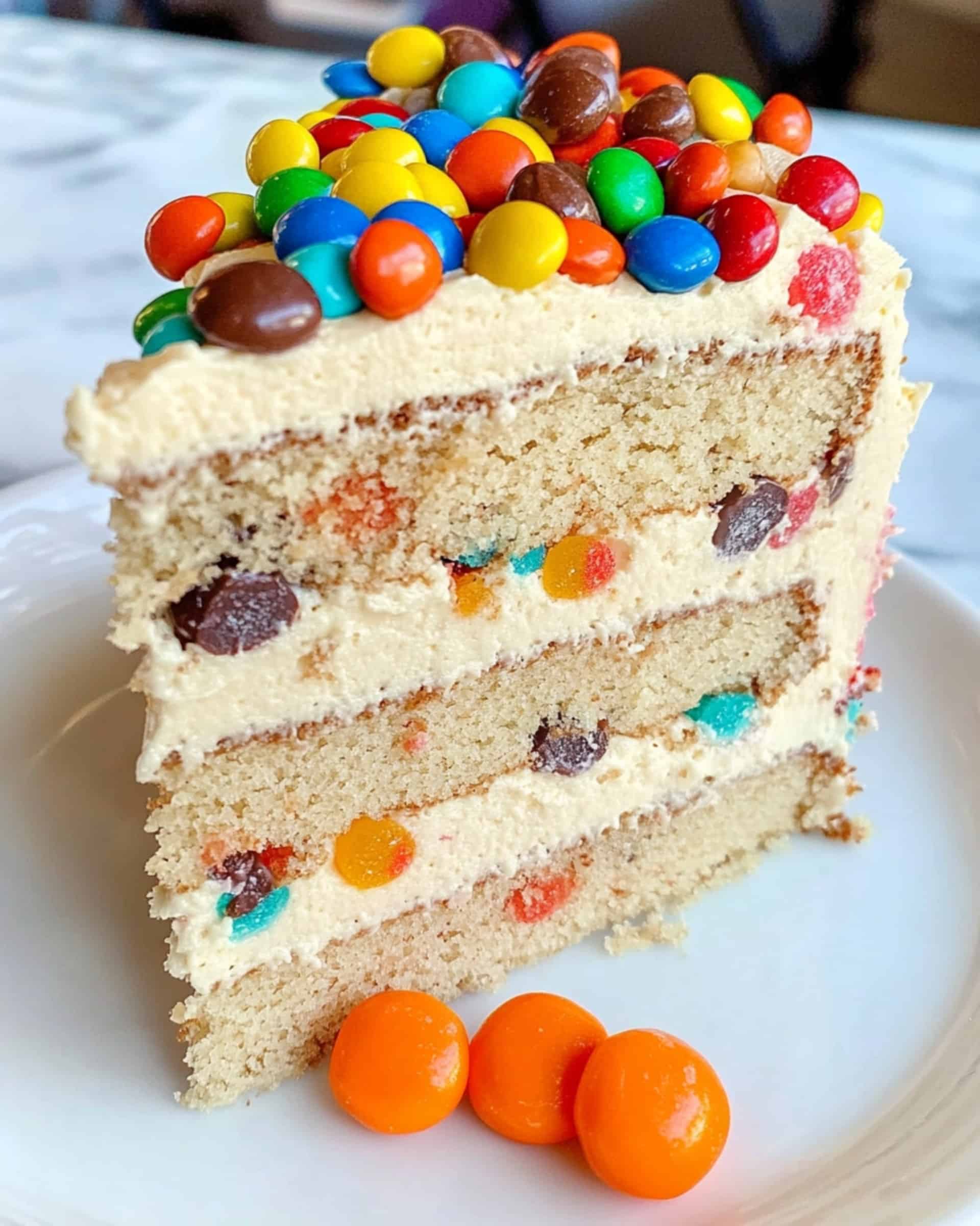 M&M’S Peanut Butter Cake with Peanut Butter Frosting Recipe