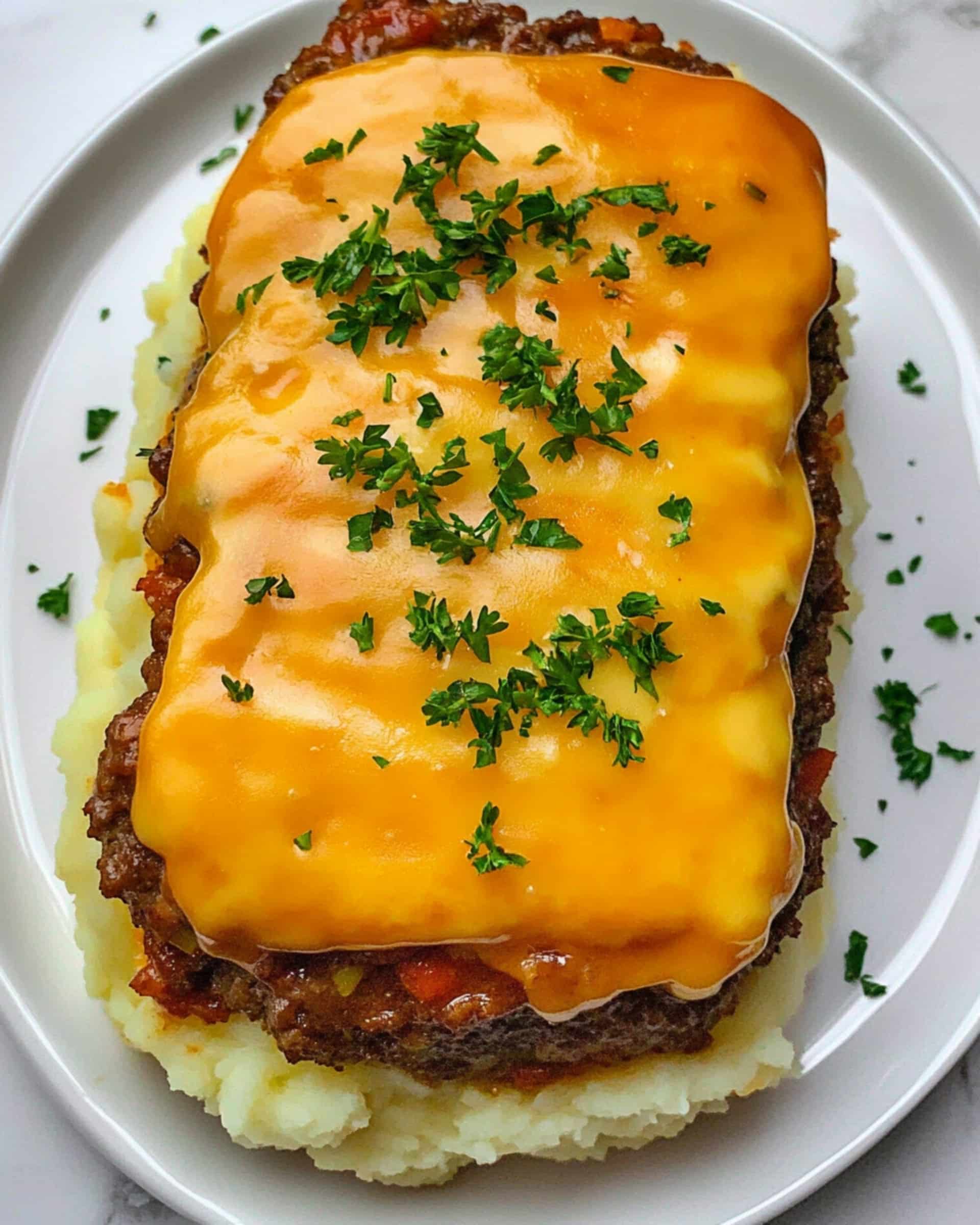 Meatloaf with Mashed Potatoes and Cheese Recipe