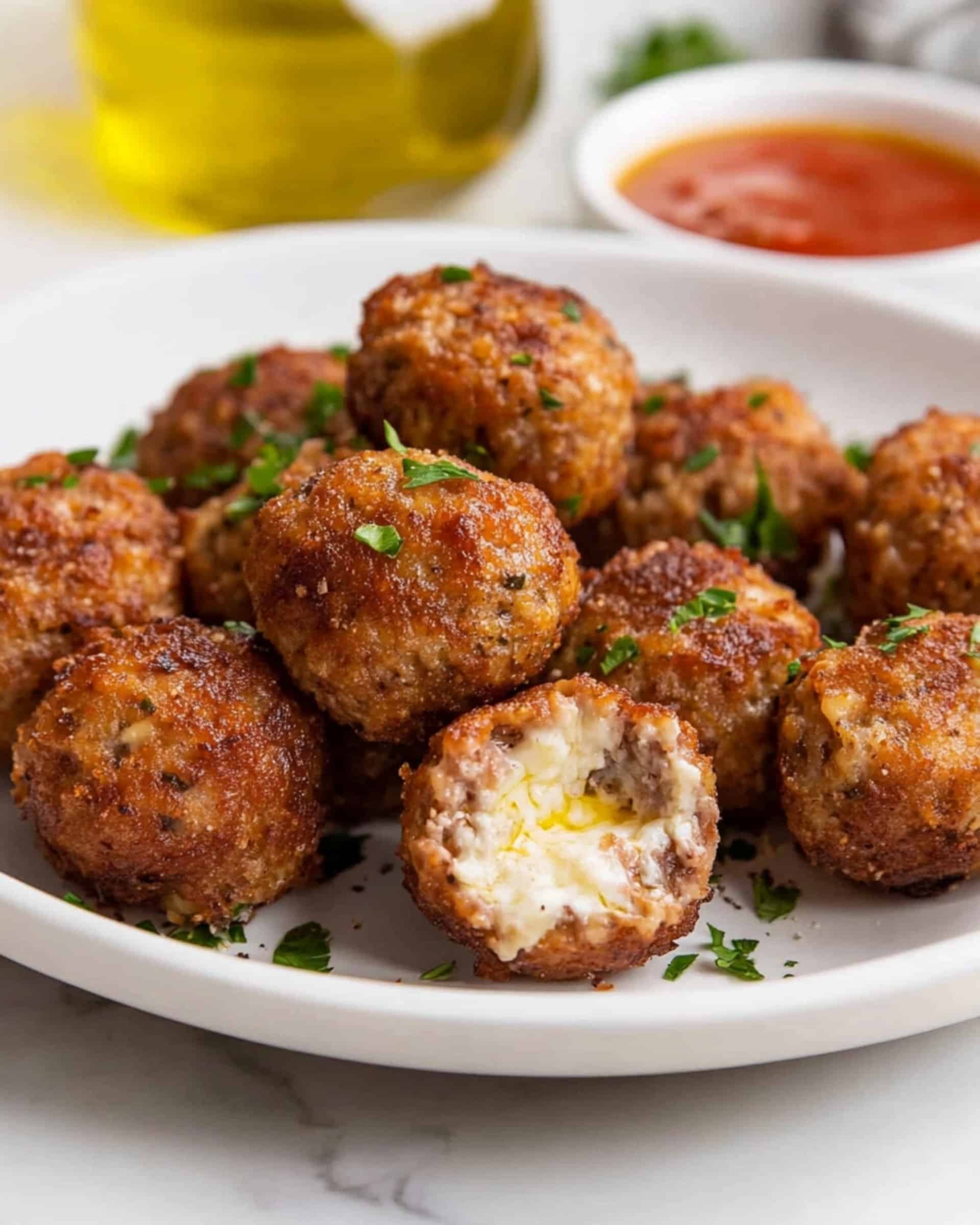 Mozzarella-Stuffed Meatballs Recipe