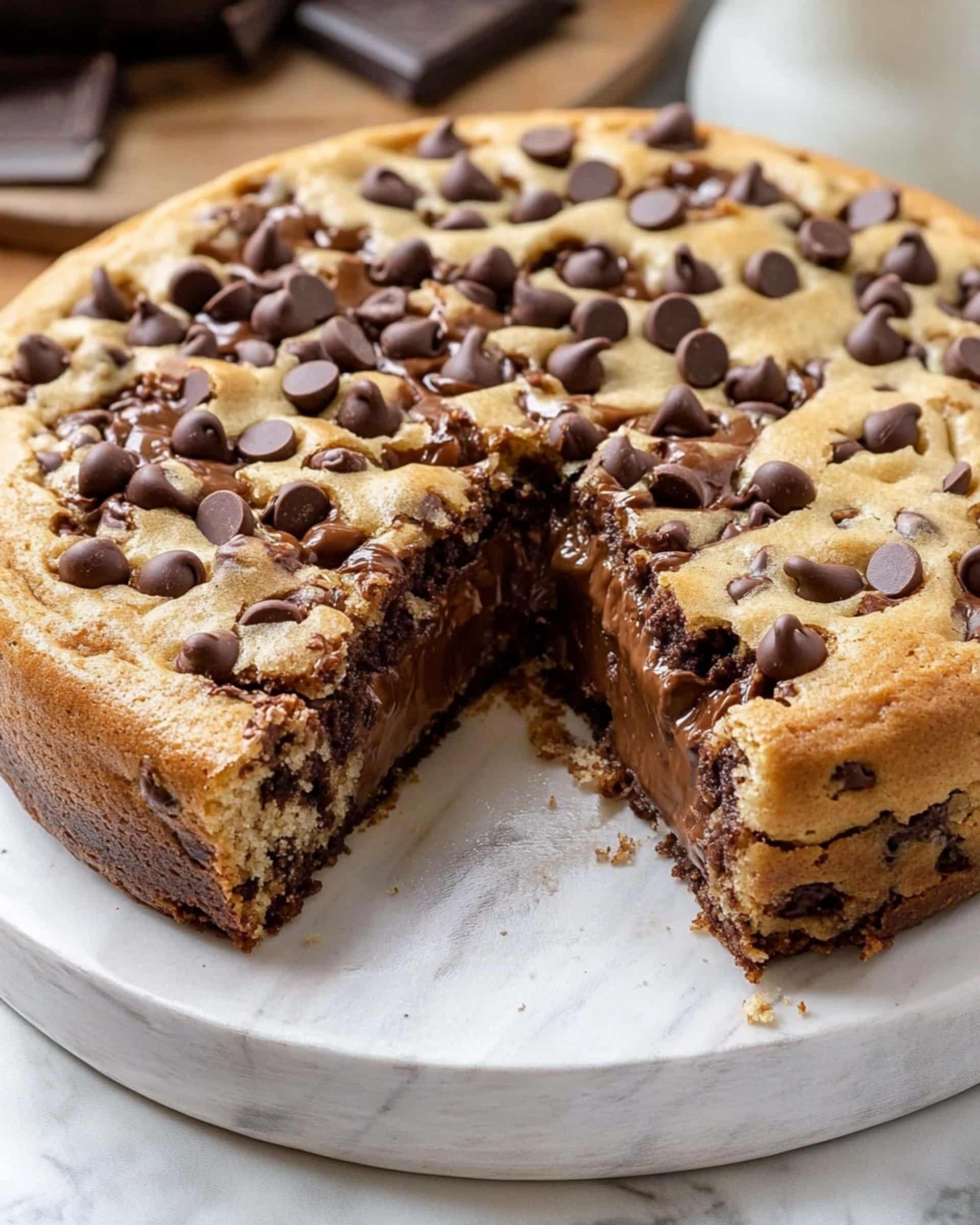 Nutella Stuffed Cookie Pie Recipe