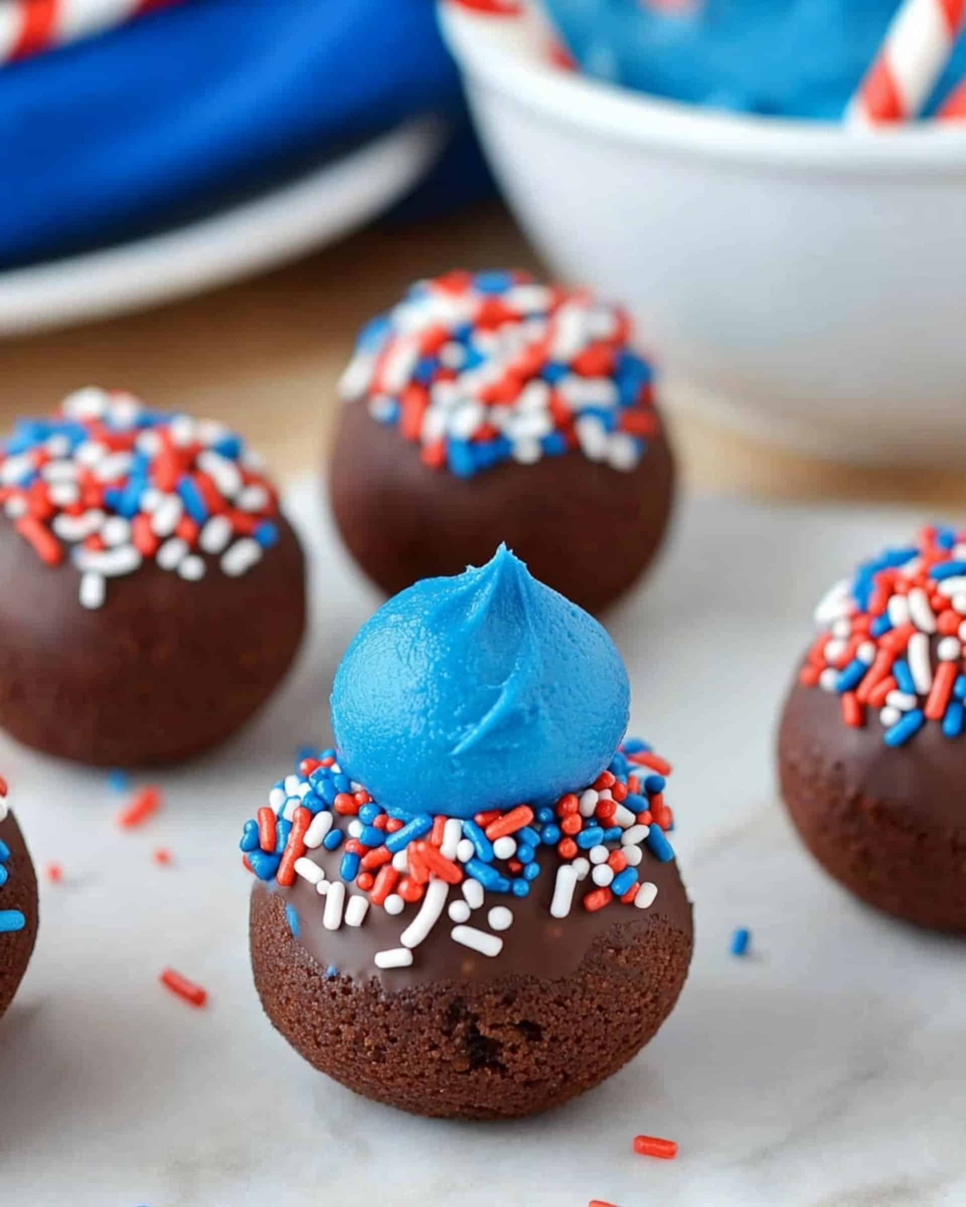 Patriotic Chocolate Cake Balls Recipe