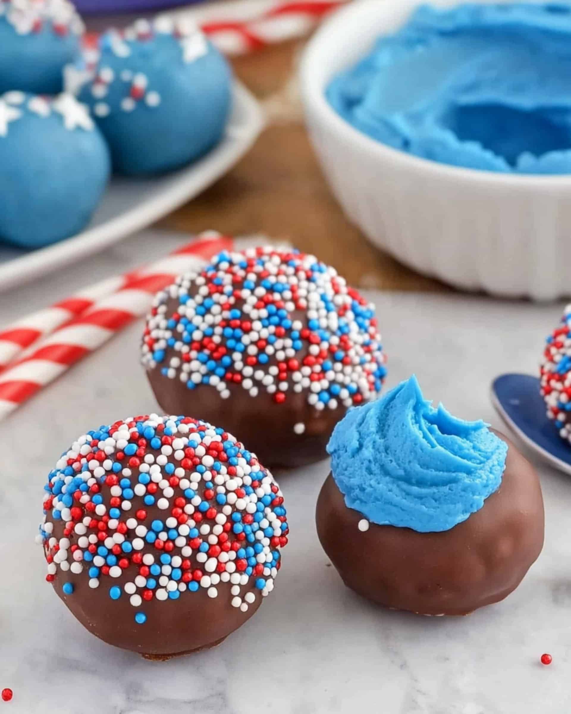 Patriotic Chocolate Cake Balls Recipe
