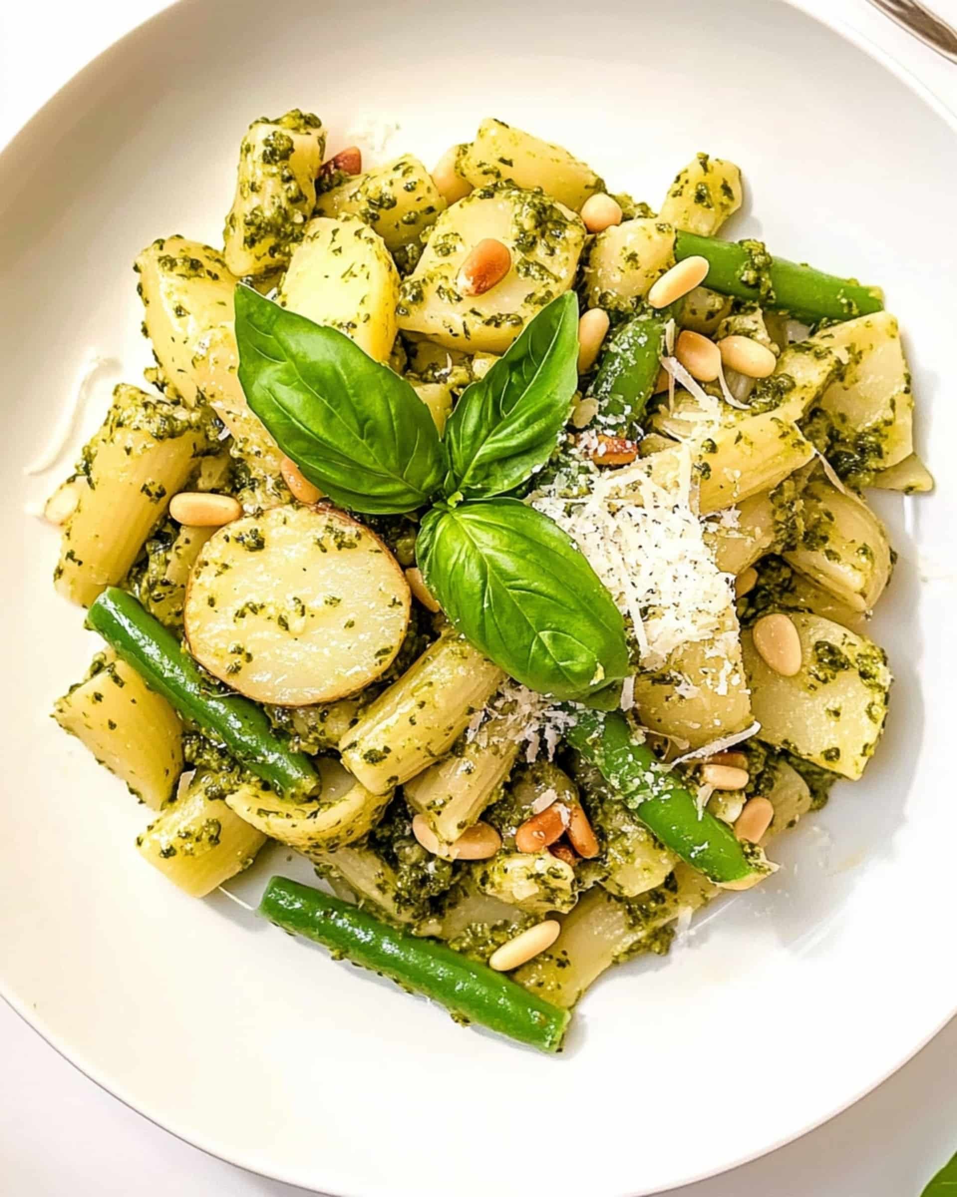 Pesto Pasta with Potatoes and Green Beans Recipe