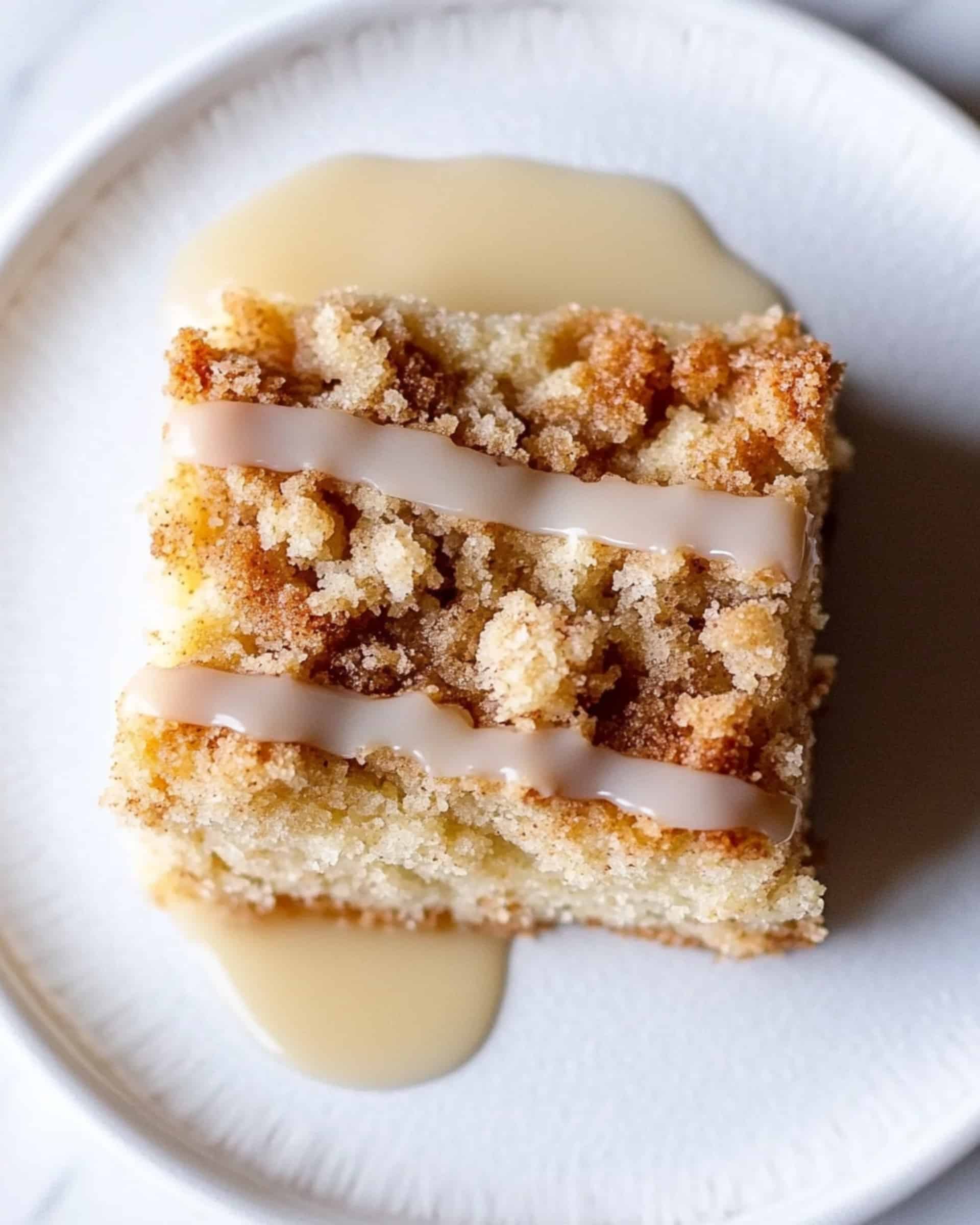 Rhubarb Streusel Cake with Warm Vanilla Sauce Recipe