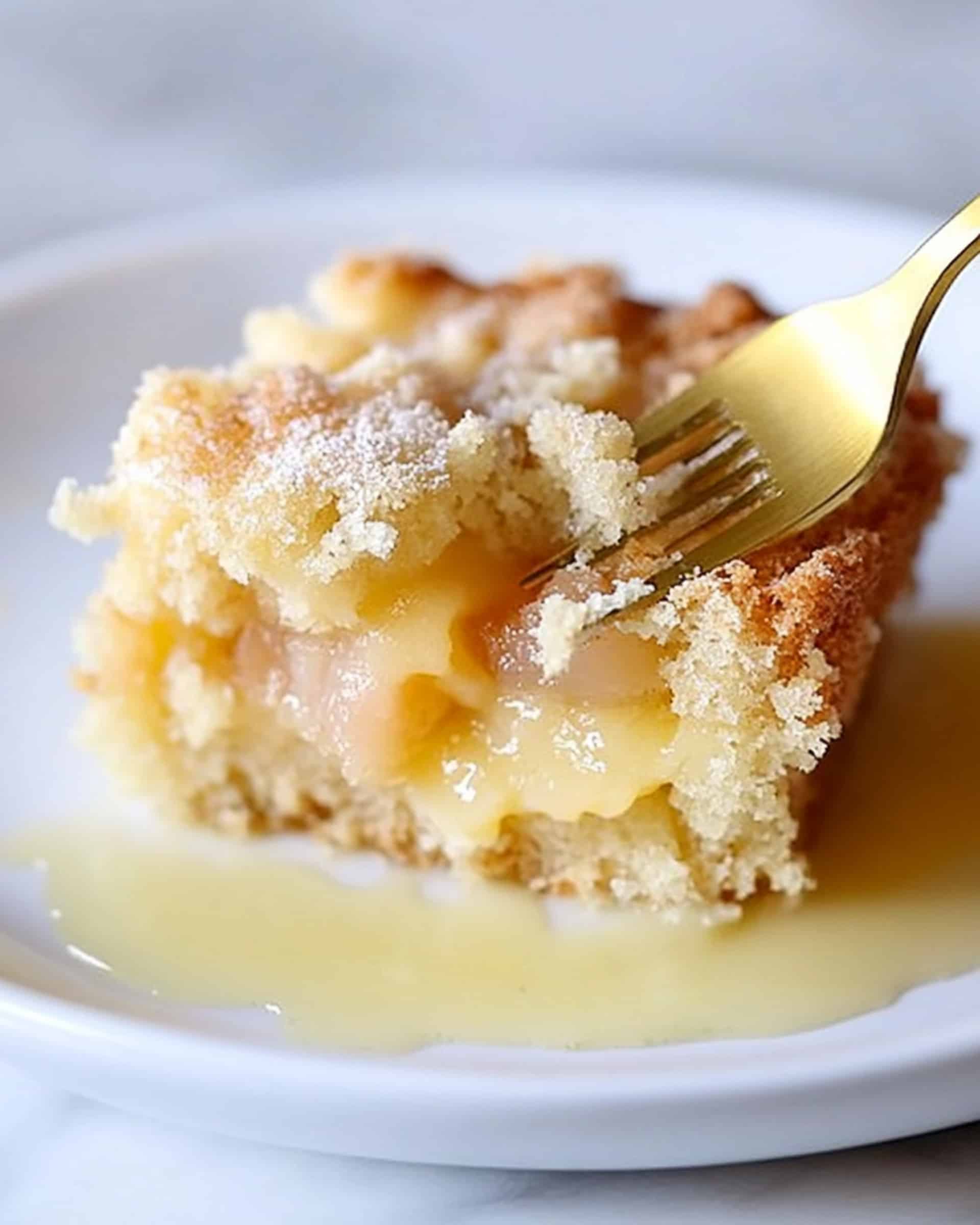 Rhubarb Streusel Cake with Warm Vanilla Sauce Recipe