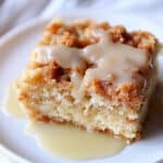 Rhubarb Streusel Cake with Warm Vanilla Sauce Recipe