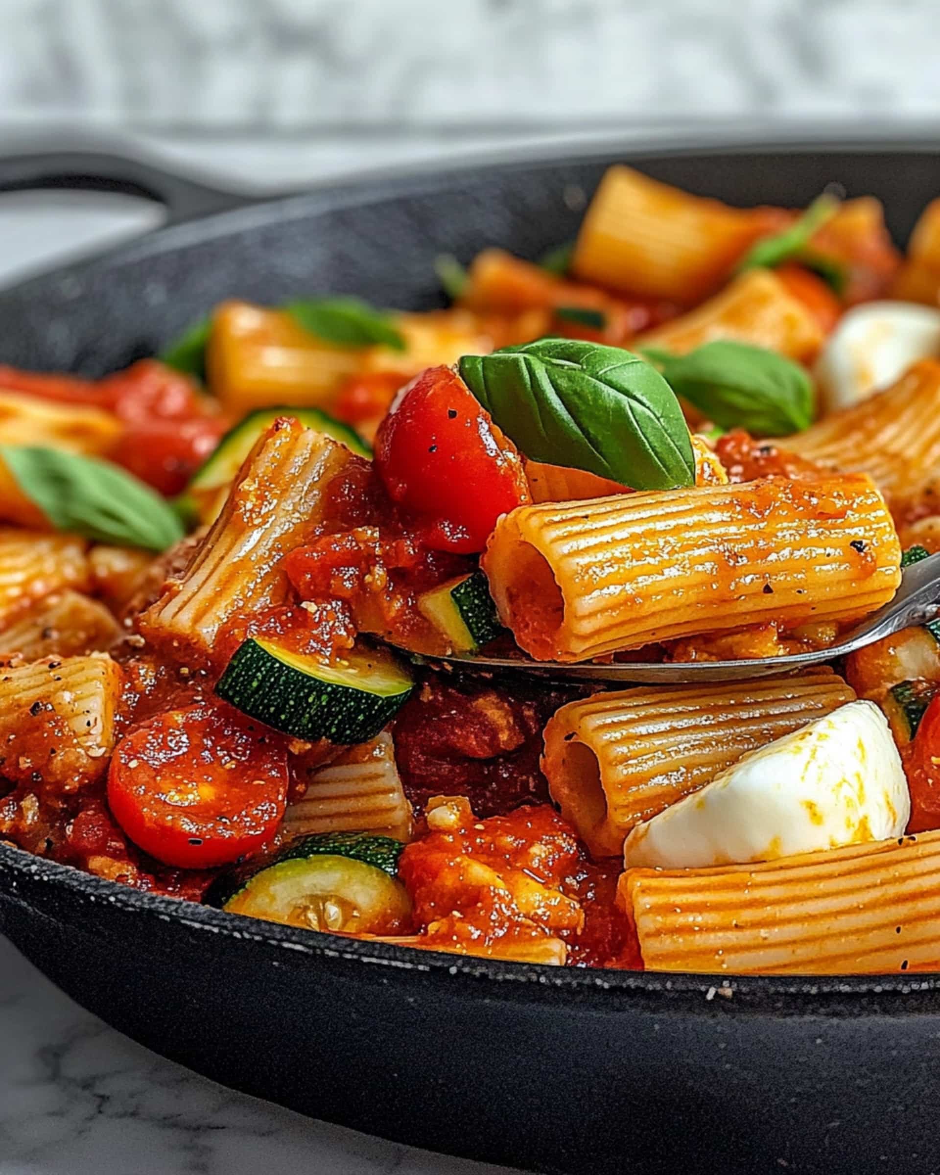 Rigatoni with Sausage, Tomatoes, and Zucchini Recipe