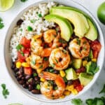 Shrimp Bowl with Cilantro Lime Rice Recipe