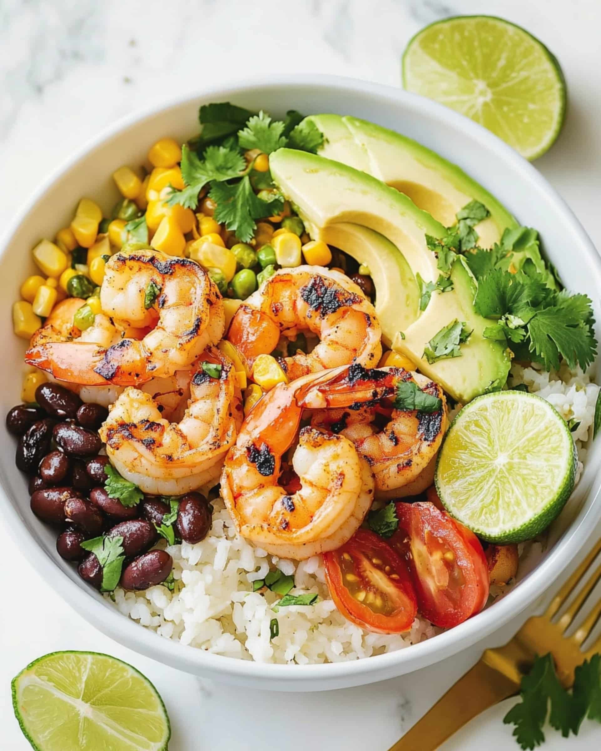 Shrimp Bowl with Cilantro Lime Rice Recipe
