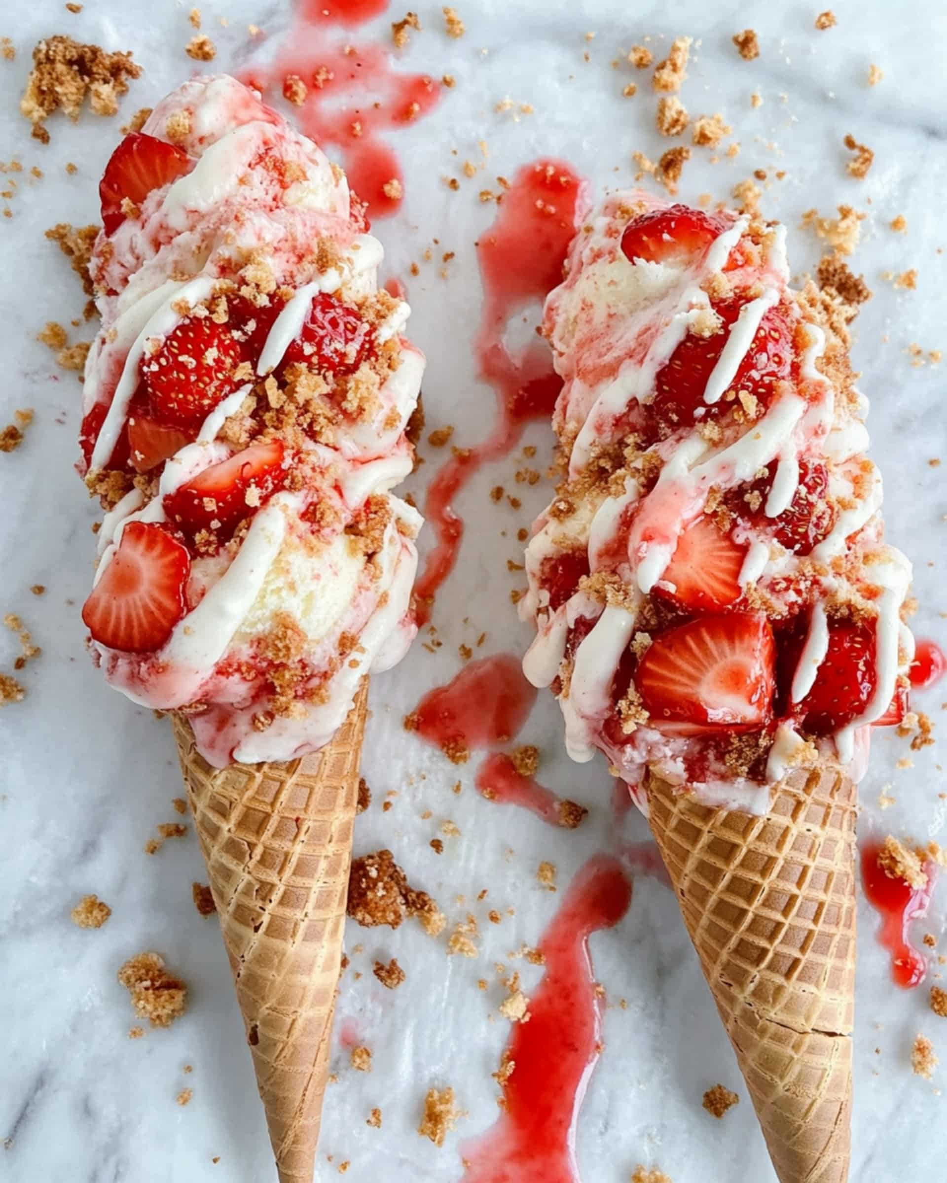 Strawberry Crunch Cheesecake Cones Recipe