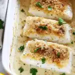 Creamy Lemon Garlic Baked Cod Recipe