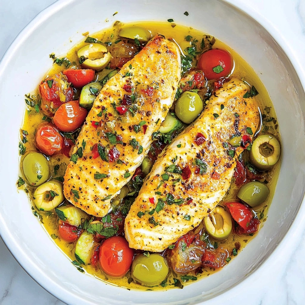 Mediterranean Baked Fish Recipe - Recipe Image