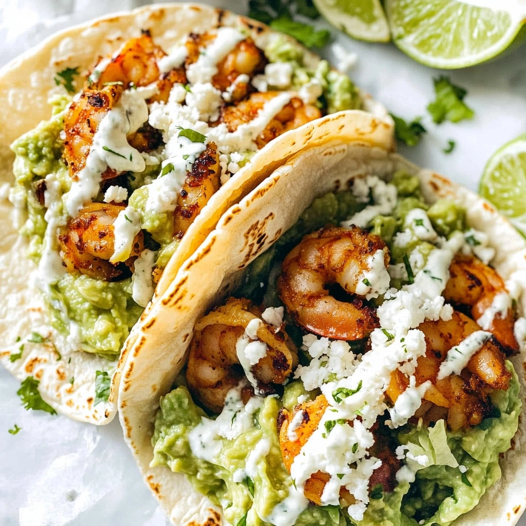 Spicy Shrimp Tacos with Garlic Cilantro Lime Slaw Recipe - Recipe Image