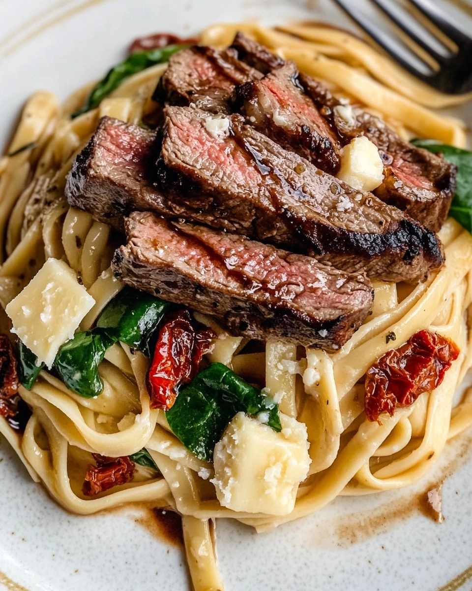Creamy Gorgonzola Steak Pasta Recipe