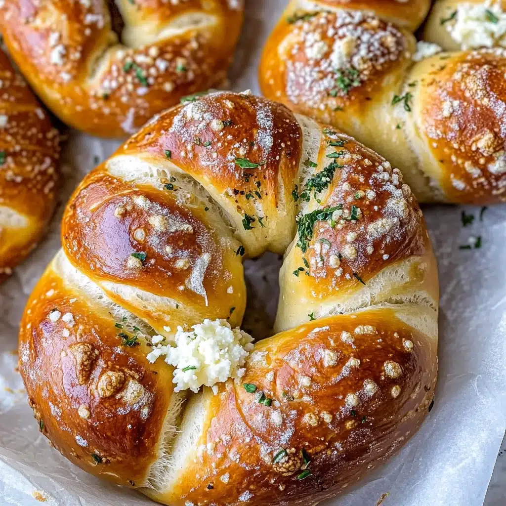 Mozzarella Stuffed Rosemary and Parmesan Soft Pretzels Recipe - Recipe Image