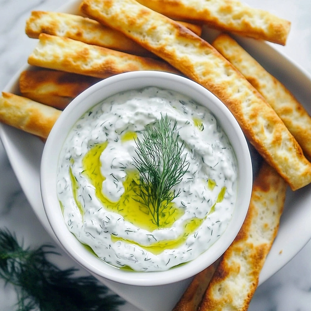 Pita Fries with Tzatziki Recipe - Recipe Image