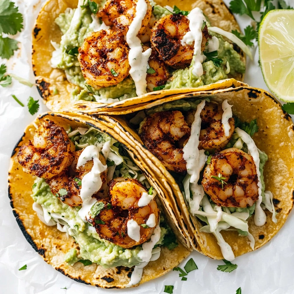 Spicy Shrimp Tacos with Garlic Cilantro Lime Slaw Recipe - Recipe Image