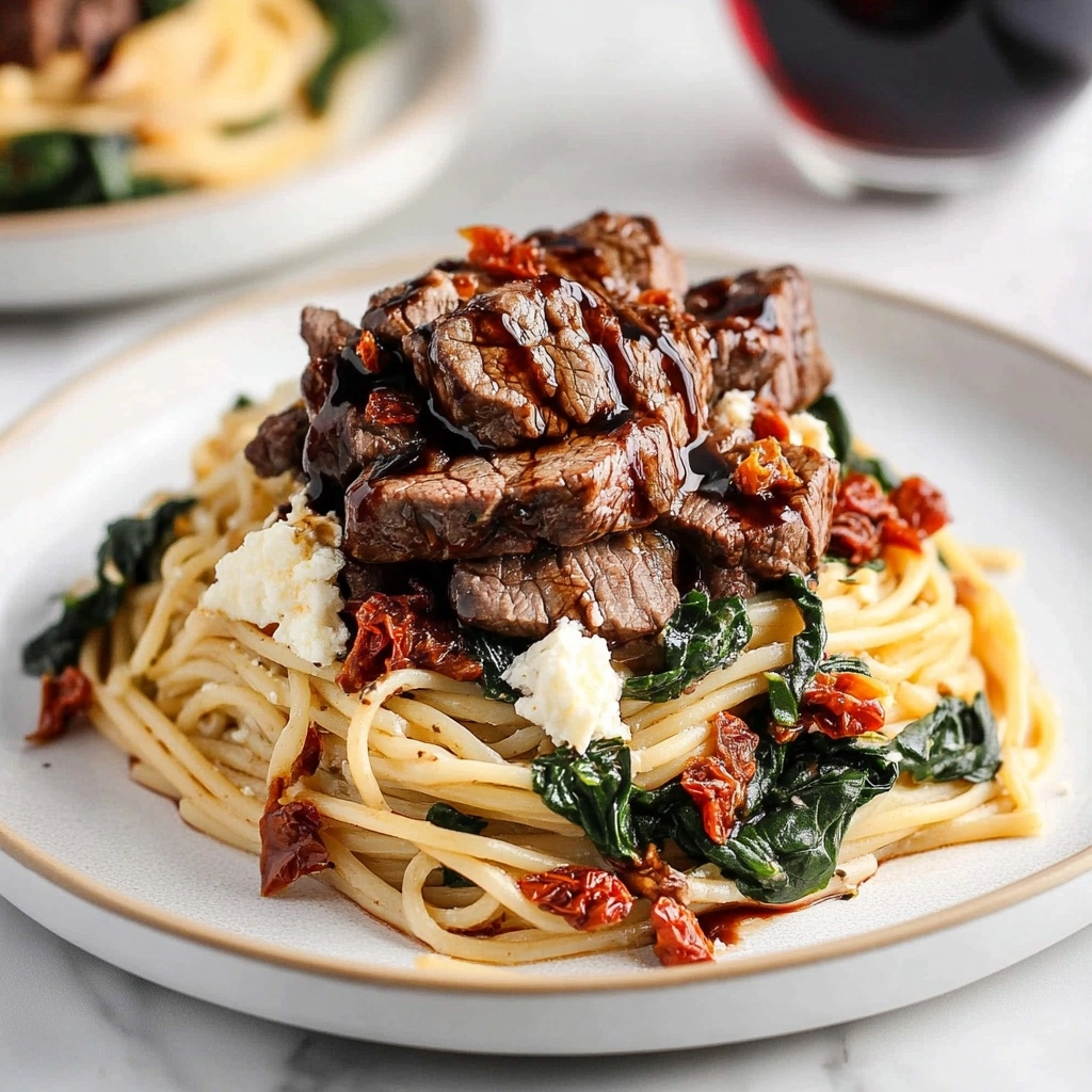 Creamy Gorgonzola Steak Pasta Recipe - Recipe Image