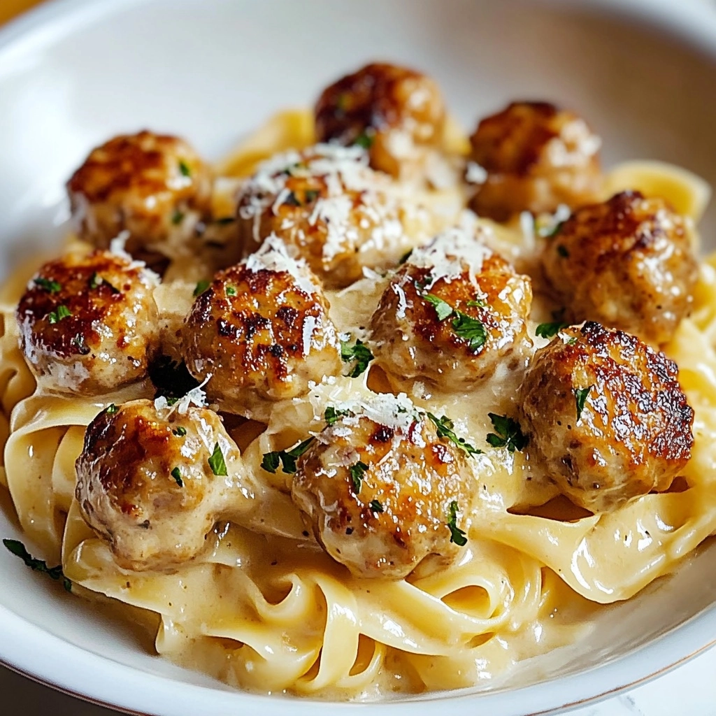 Garlic Butter Chicken Bites with Creamy Parmesan Pasta Recipe - Recipe Image