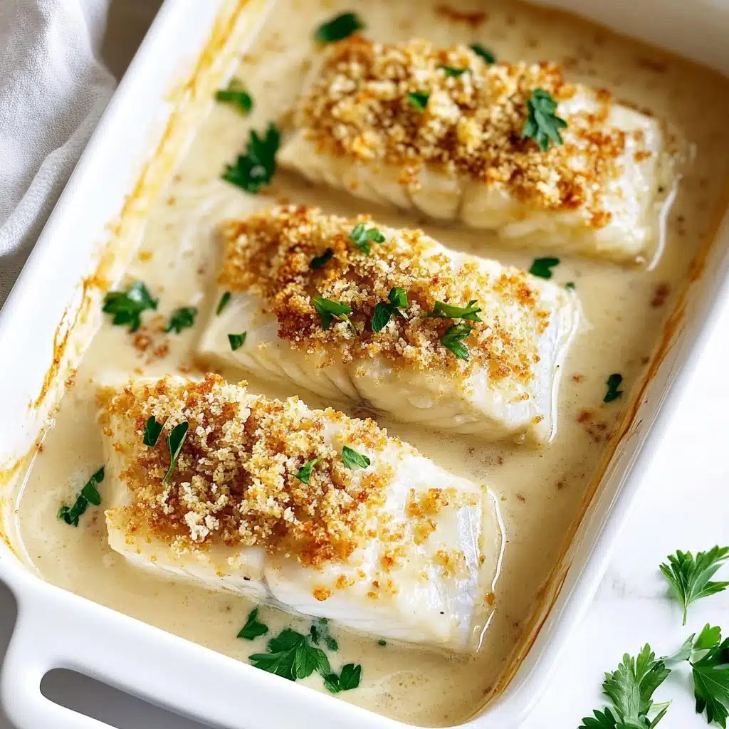 Creamy Lemon Garlic Baked Cod Recipe - Recipe Image
