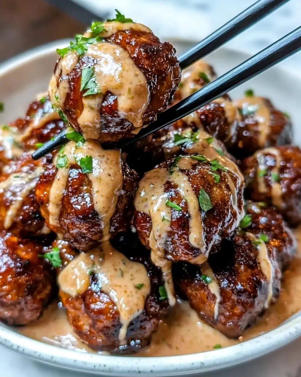 Korean BBQ Meatballs with Spicy Mayo Dip Recipe