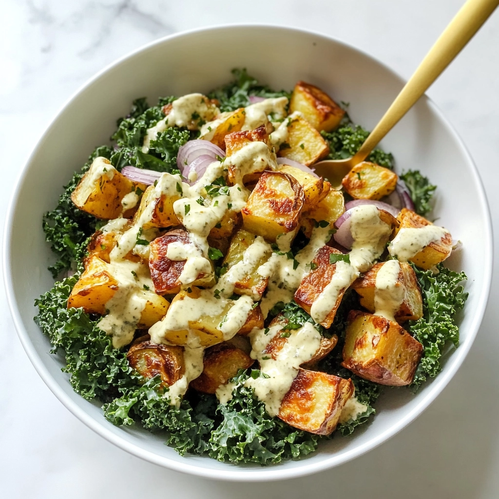 Spicy Potato Kale Bowls with Mustard Tahini Dressing Recipe - Recipe Image