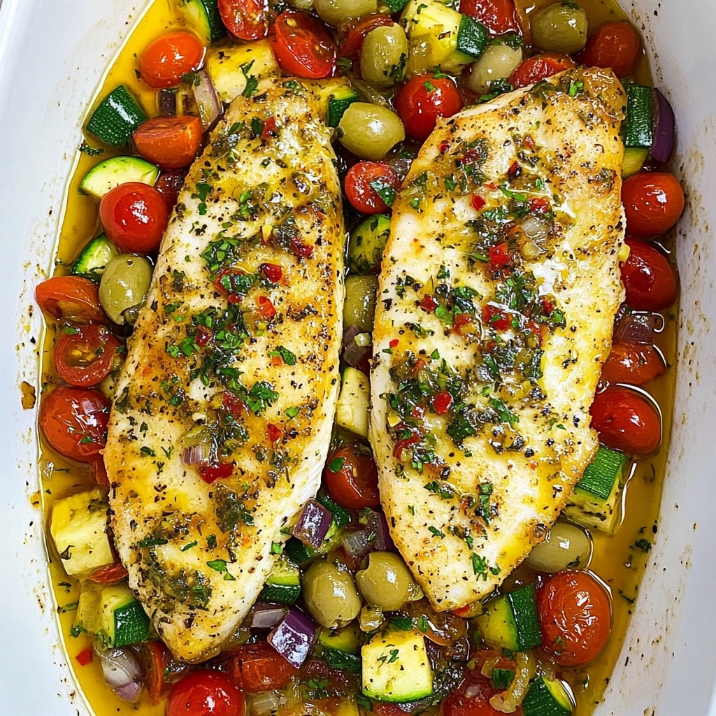 Mediterranean Baked Fish Recipe - Recipe Image