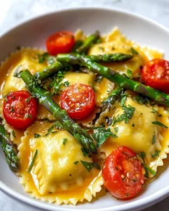 Ravioli with Tomatoes and Asparagus Recipe