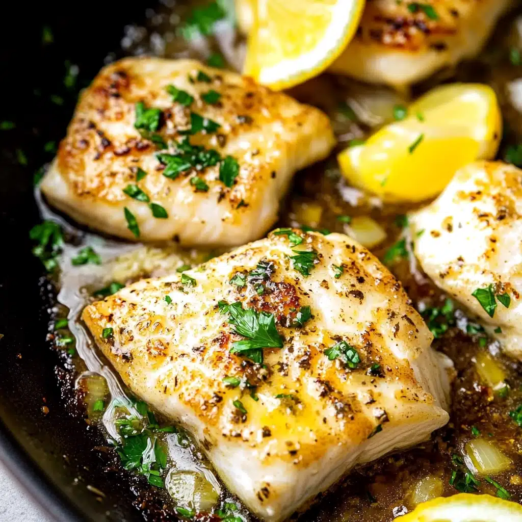 Broiled Cod with Lemon Butter Garlic Sauce Recipe - Recipe Image