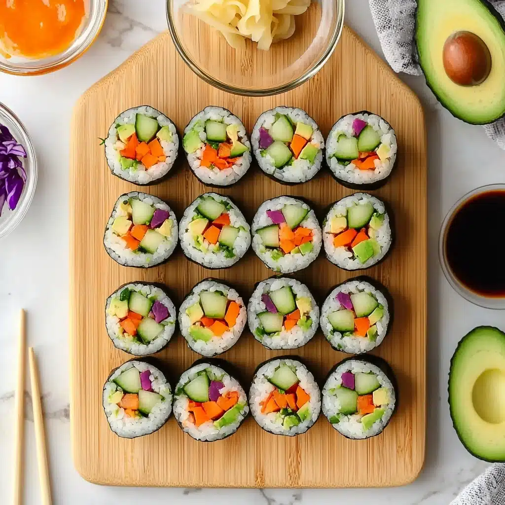 Stuffed Cucumber Veggie Sushi Recipe - Recipe Image