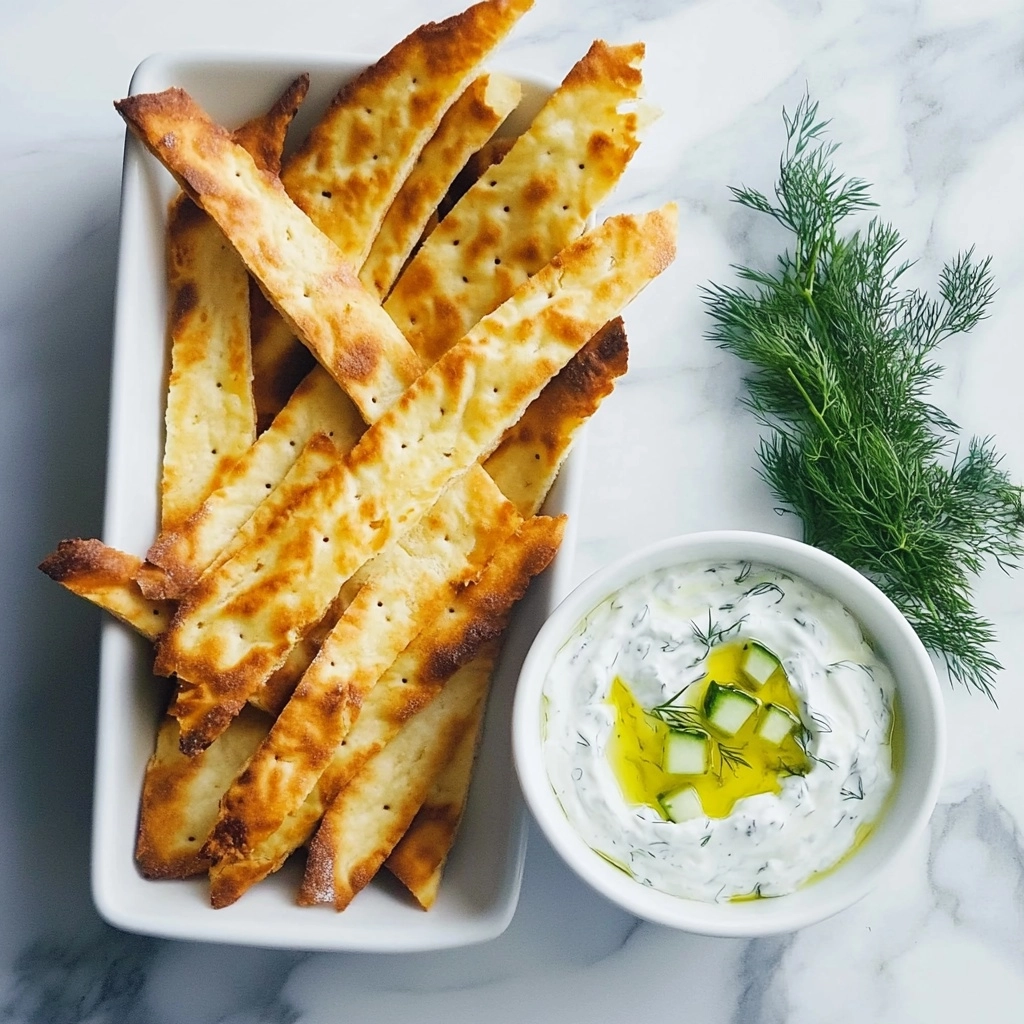 Pita Fries with Tzatziki Recipe - Recipe Image