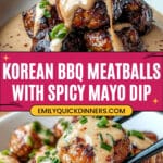 Korean BBQ Meatballs with Spicy Mayo Dip Recipe